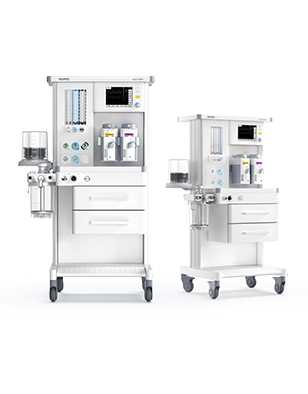 Trolley-mounted anesthesia workstation