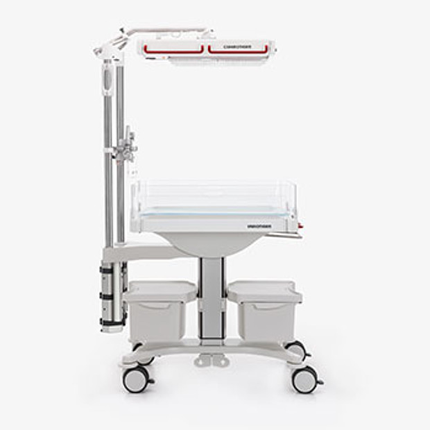 Infant radiant warmer on casters