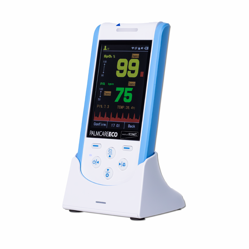 Handheld pulse oximeter with thermometer